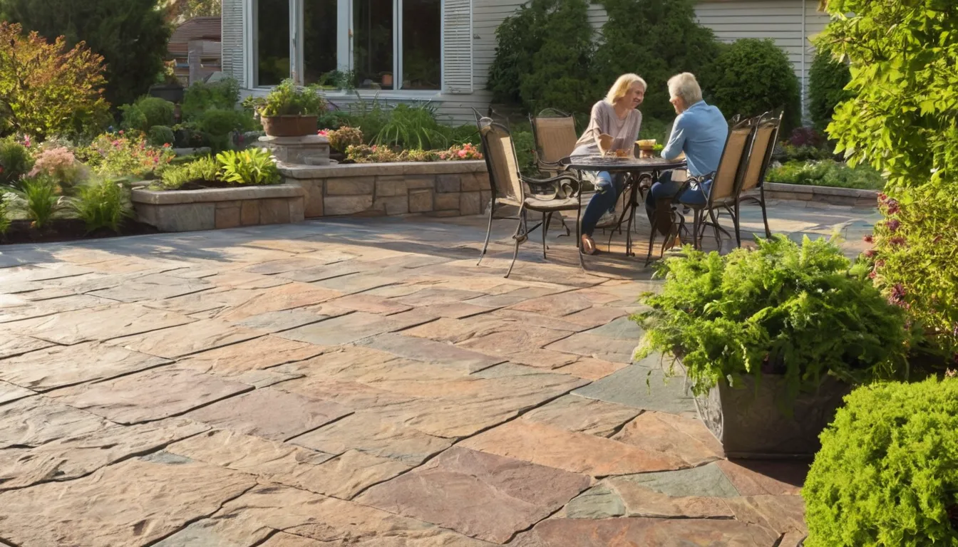 Stamped concrete patio behind a home in the Lower Burrell area
