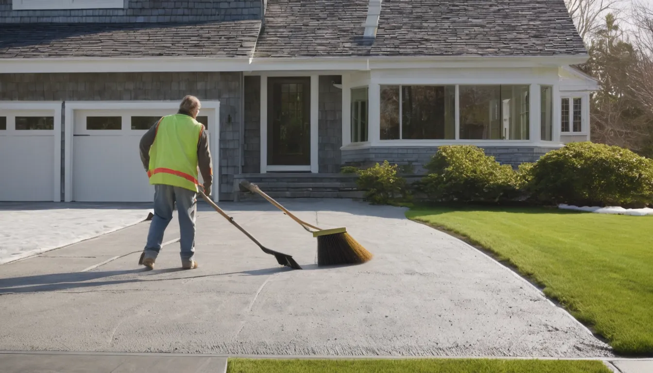 A freshly poured concrete driveway beside a New England style home in Lower Burrell